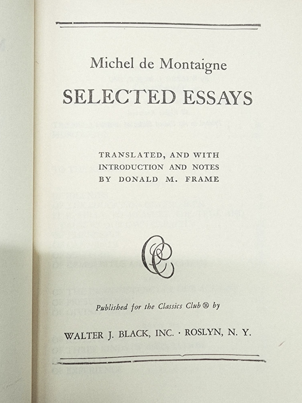 Michel de Montaigne Selected Essays (미셸 드 몽테뉴 선정 에세이 )